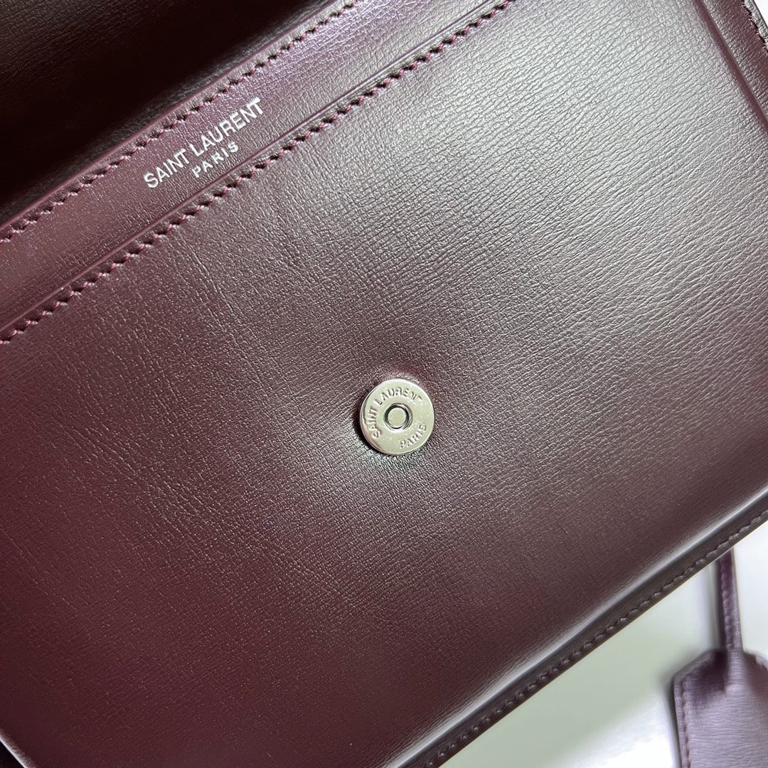 サンセット ミディアム 22インチ マルーンカーフスキン シルバーハードウェア