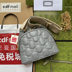 マテラッセ レザー ショルダーバッグ 23インチ グレー エンボスカーフスキン ゴールド金具