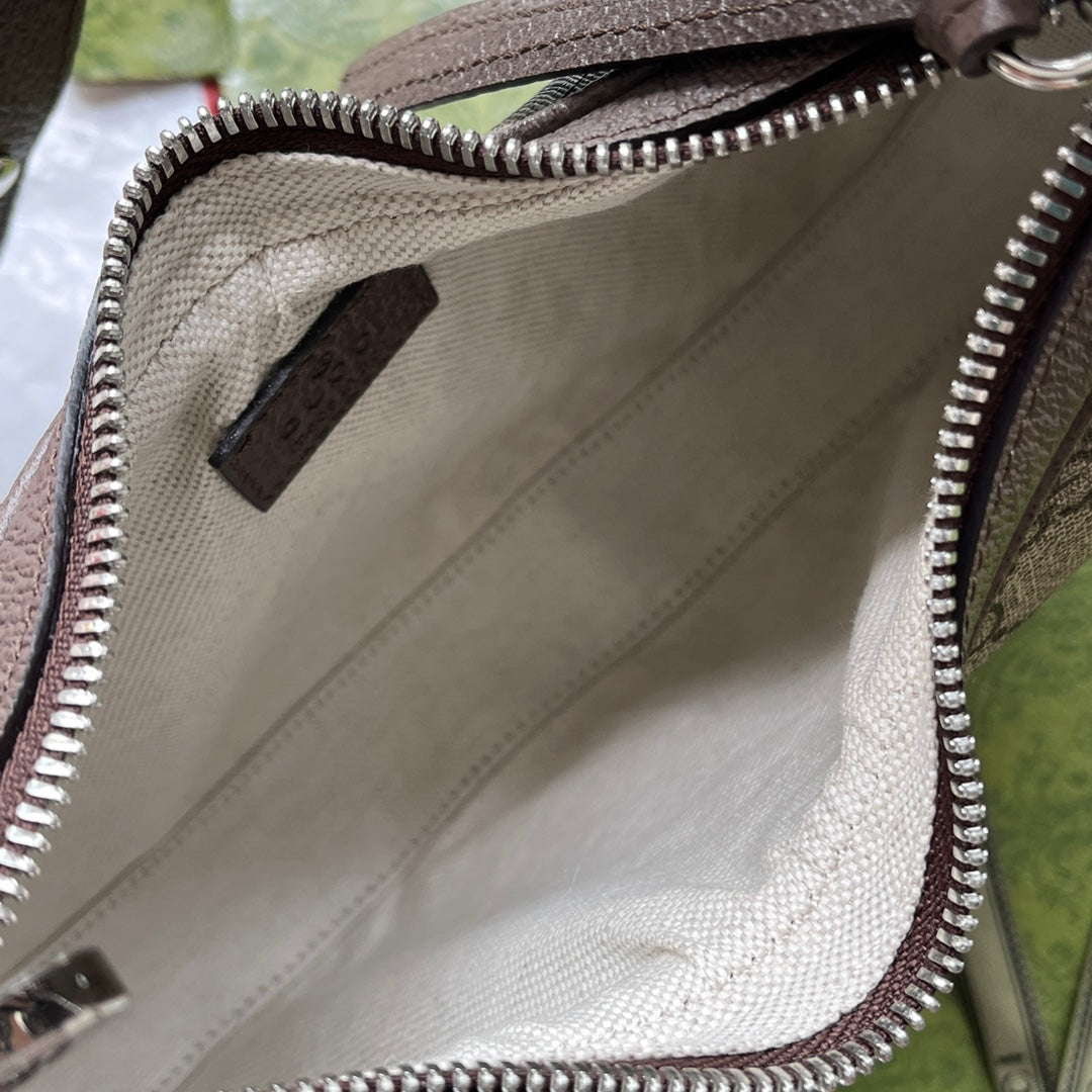 アタッシュ ミニバッグ 23 ベージュGG＆ブラウントリムカーフスキン