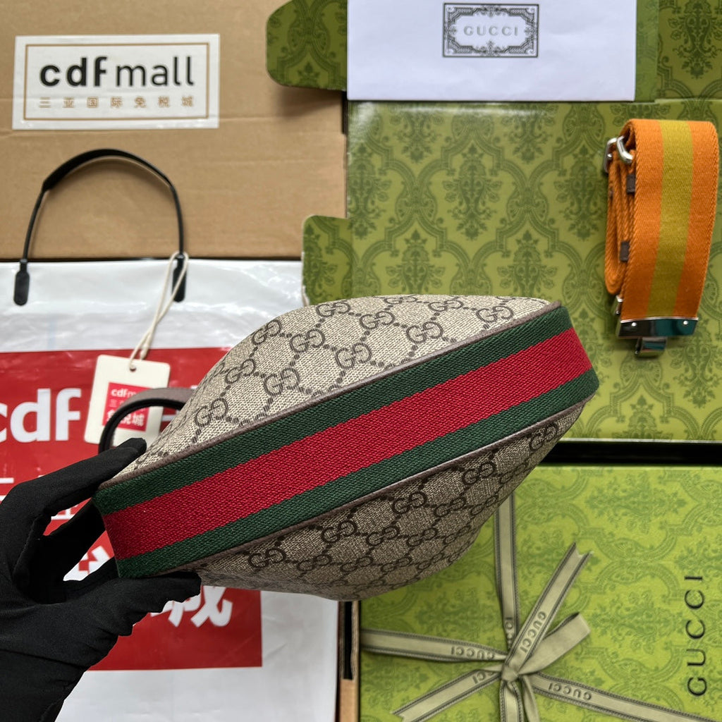 アタッシュ ミニバッグ 23 ベージュGG＆ブラウントリムカーフスキン