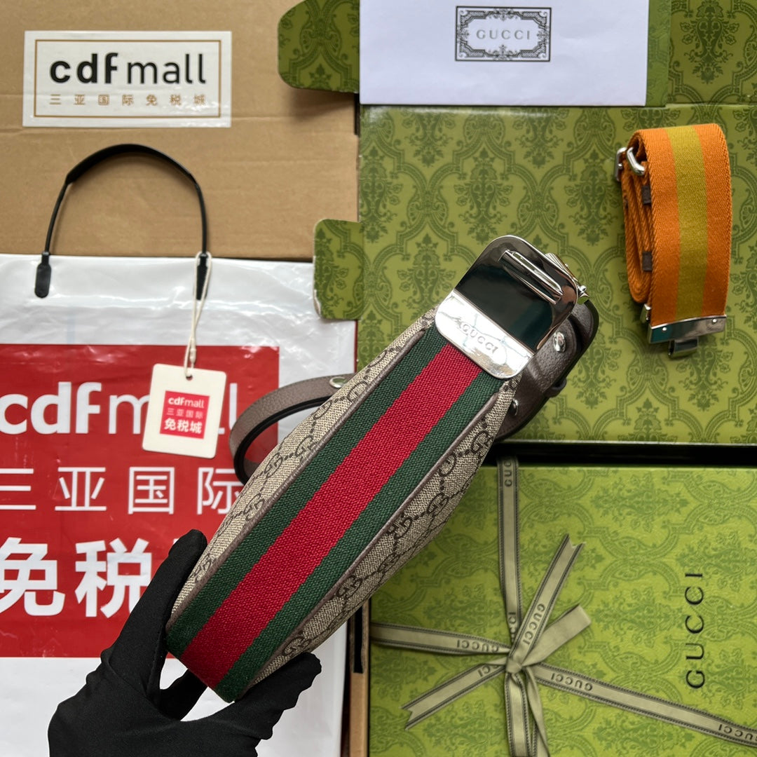 アタッシュ ミニバッグ 23 ベージュGG＆ブラウントリムカーフスキン