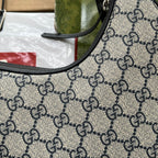 アタッシュ ミニバッグ 23 ベージュGG＆ダークブルーカーフスキン