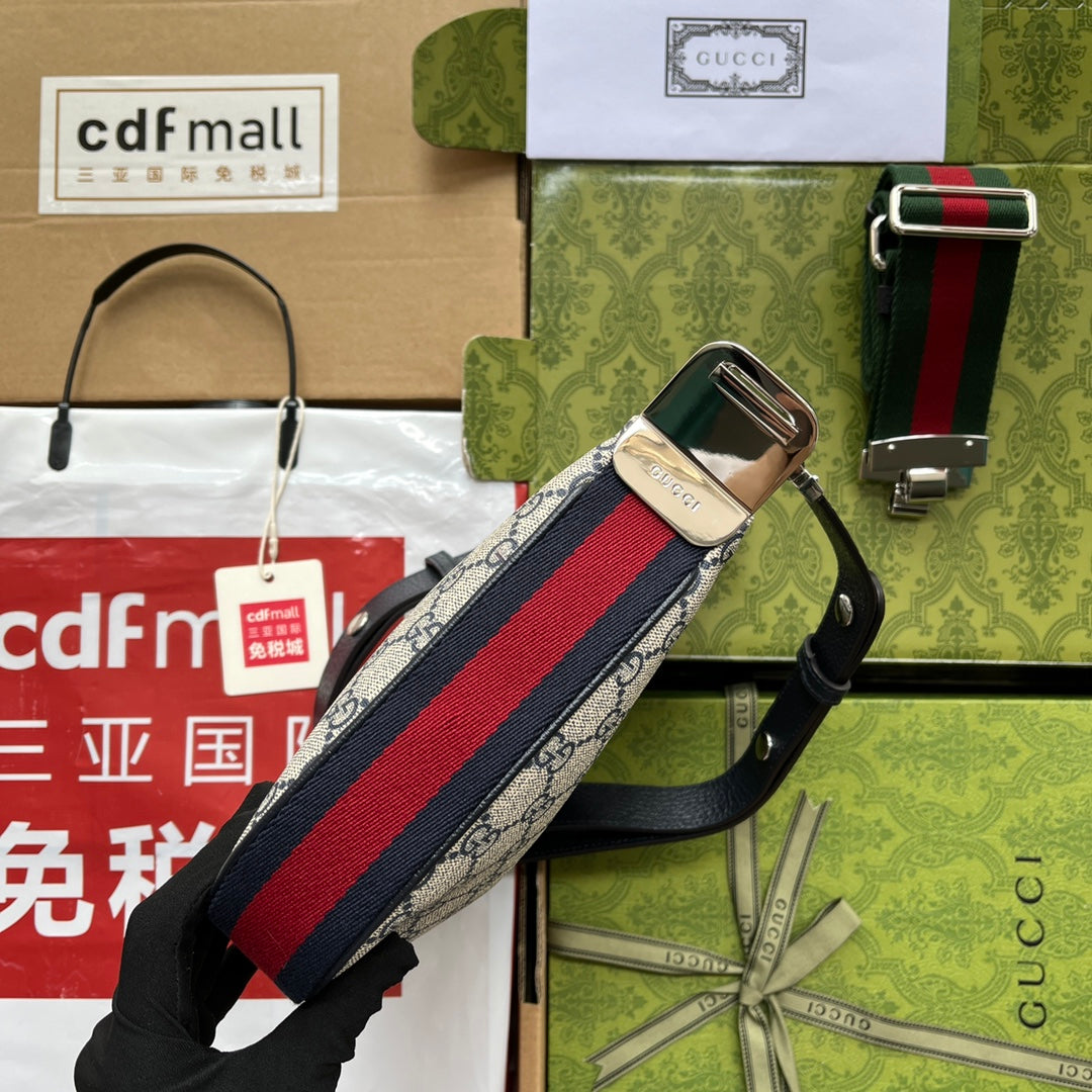 アタッシュ ミニバッグ 23 ベージュGG＆ダークブルーカーフスキン