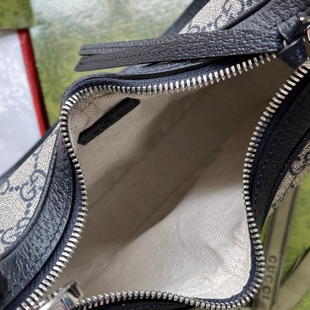 アタッシュ ミニバッグ 23 ベージュGG＆ダークブルーカーフスキン