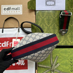 アタッシュ ミニバッグ 23 ベージュGG＆ダークブルーカーフスキン