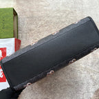 タイガープリント ミディアム トートバッグ 38 ブラック キャンバス＆レザートリム