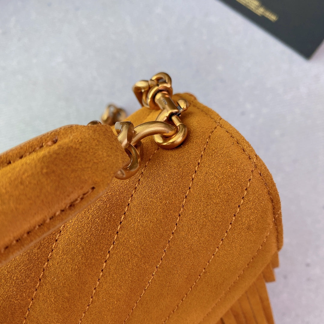 カレッジタッセル 24インチ オレンジピール スエード ゴールド金具