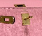 KELLY MINI 20 BAG IN ROUGE PINK CALFSKIN WITH GOLD HARDWARE (MADE-TO-ODER)