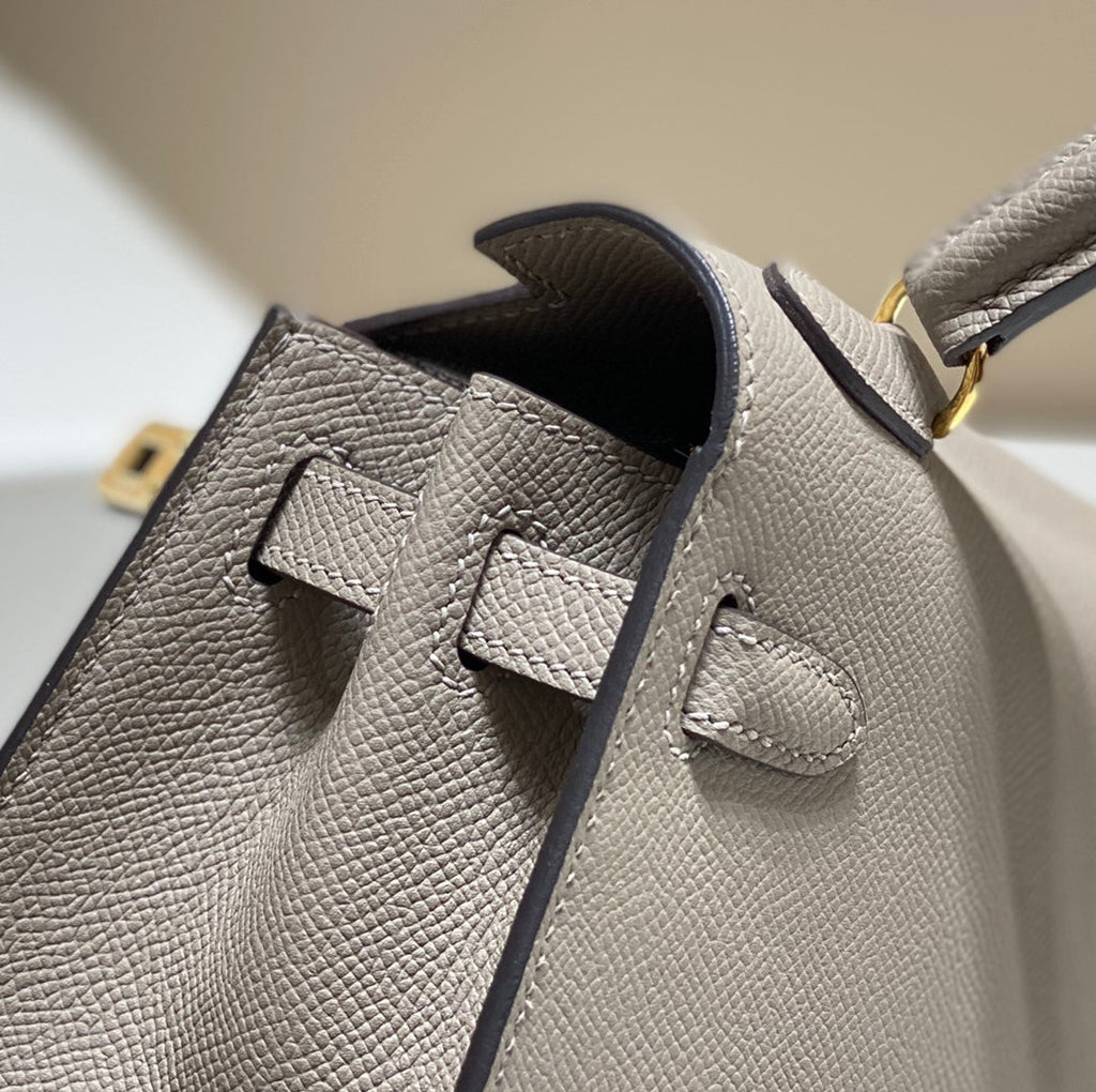 KELLY MINI 20 BAG IN LIGHT BROWN CALFSKIN WITH GOLD HARDWARE (MADE-TO-ODER)