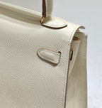 KELLY MINI 20 BAG IN WHITE CALFSKIN WITH GOLD HARDWARE (MADE-TO-ODER)