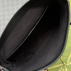 タイガープリント メッセンジャーバッグ 28 ブラックキャンバス＆レザートリム