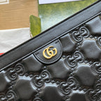 マトラッセ ショルダーバッグ 32インチ ブラック エンボスカーフスキン ゴールド金具