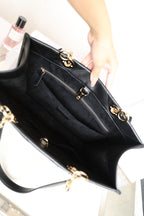 ミディアムトートブック26バッグ（ブラックカーフスキン）