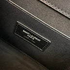 KATE TASSEL 24 BLACK CALFSKIN WITH SILVER LOGO