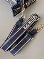 スモール ディオールキャンプ バッグ 23 オブリーク ブルー エンブロイダリー