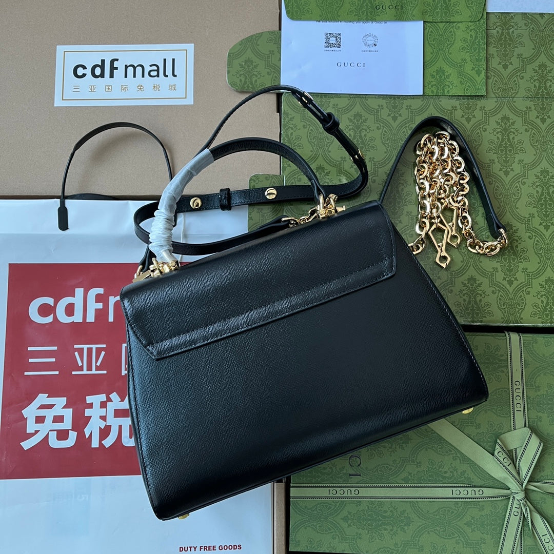 ホースビット 1955 ミディアム トップハンドルバッグ 29インチ ブラック カーフスキン ゴールド金具