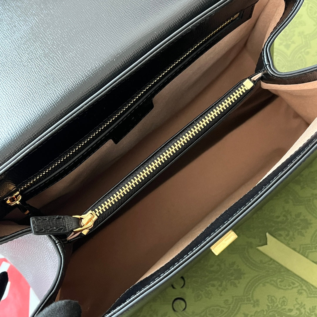 ホースビット 1955 ミディアム トップハンドルバッグ 29インチ ブラック カーフスキン ゴールド金具