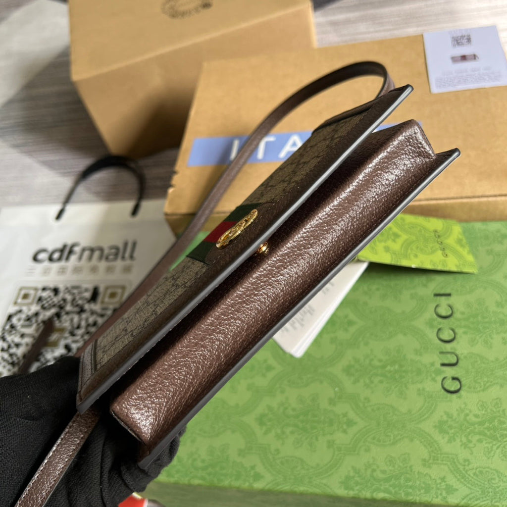 ブラウンカーフスキンとベージュキャンバスのミニ19オフィディアバッグ