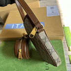 MINI BAG 17 IN BROWN CALFSKIN AND BEIGE CANVAS