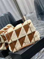 ジェイミー 4.3 ラージバッグ 38インチ ブラウンスエードミックスベージュシアリングゴールド金具