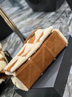 ジェイミー 4.3 ラージバッグ 38インチ ブラウンスエードミックスベージュシアリングゴールド金具