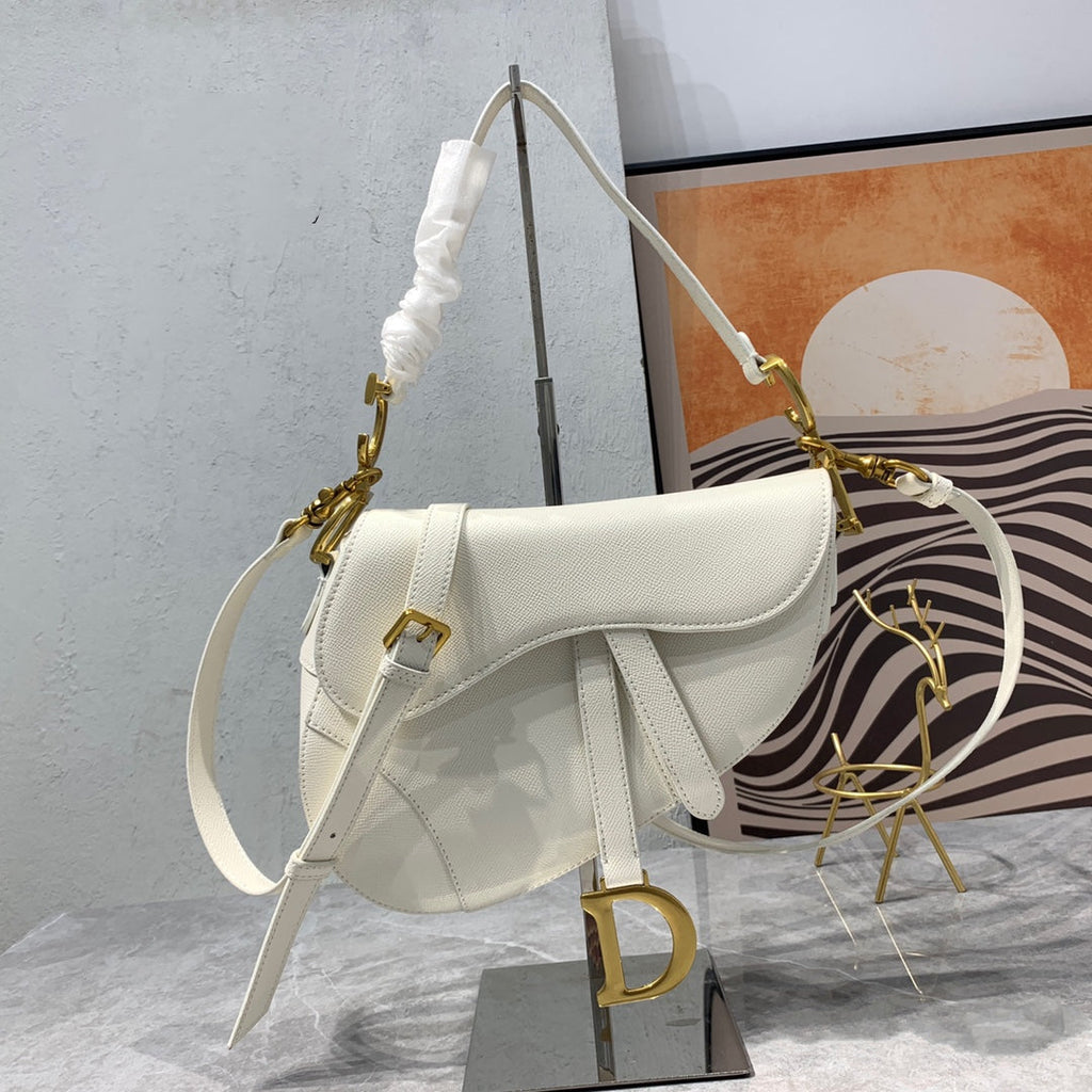 CDサドルバッグストラップ ウォームトープ グレインホワイトカーフスキン