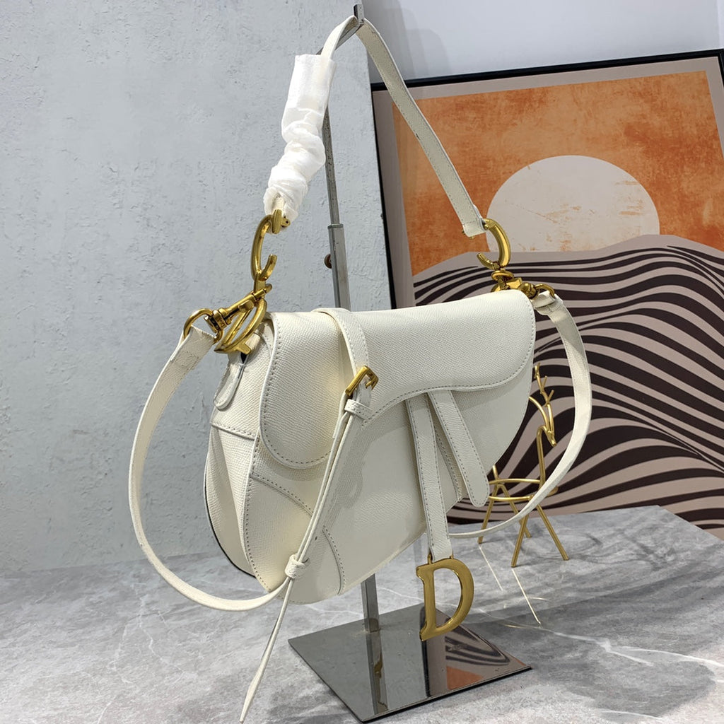 CDサドルバッグストラップ ウォームトープ グレインホワイトカーフスキン