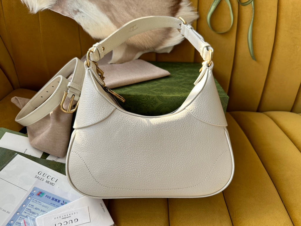 ショルダーバッグ 25インチ ホワイトラムスキン ゴールド金具