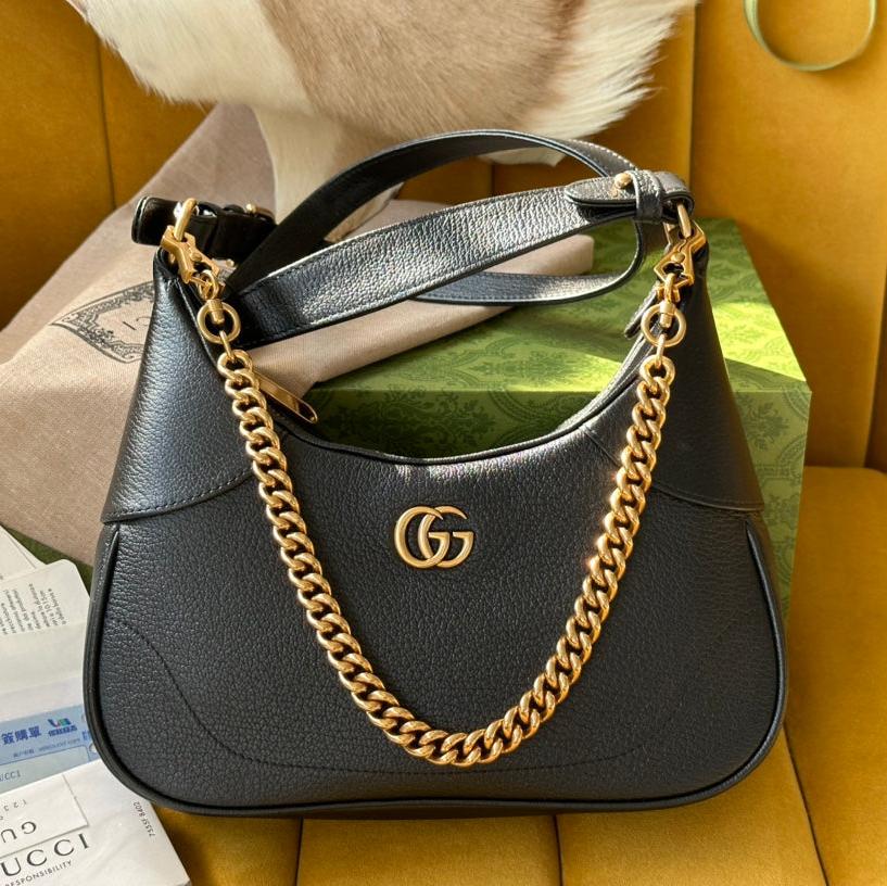 ショルダーバッグ 25インチ ブラック ラムスキン ゴールド金具