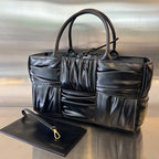 SMALL ARCO TOTE 30 IN BLACK SOFT LAMBSKIN