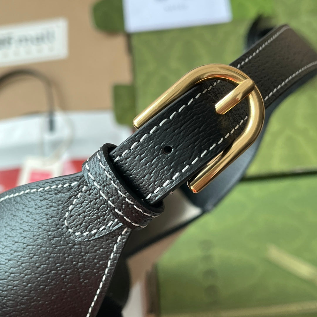 ミディアム アフロディーテ 39 バッグ（ベージュ キャンバス、ブラック カーフスキン、ゴールド金具）