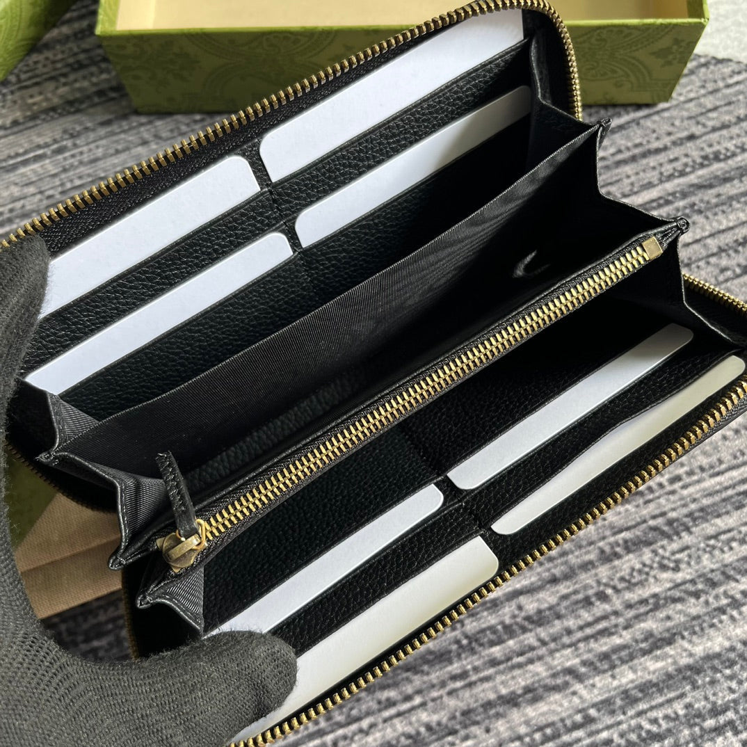 GGマーモント 19 ジップアラウンドウォレット ブラック カーフスキン