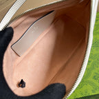 GG MARMONT SMALL 23 HANDBAG IN WHITE CALFSKIN WITH GOLDEN LOGO