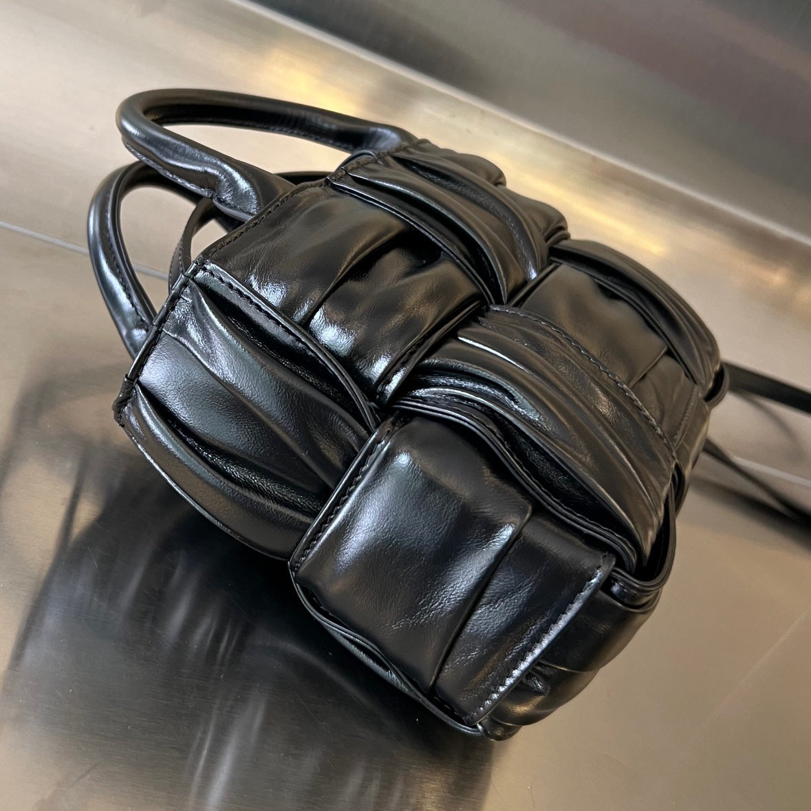 キャンディ アルコ トートバッグ 20 ブラック ソフトラムスキン