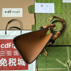 ダイアナ ミディアム トートバッグ 27インチ ブラウン カーフスキン バンブーハンドル