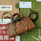 ダイアナ ミディアム トートバッグ 27インチ ブラウン カーフスキン バンブーハンドル