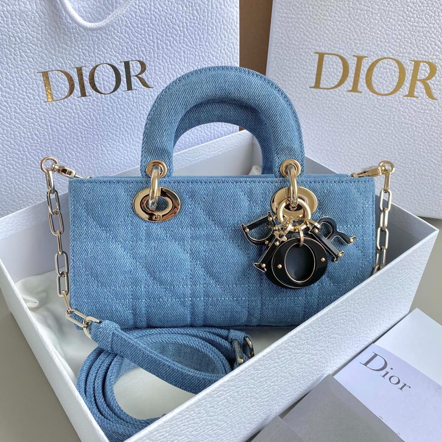 D-JOYバッグ 22 ライトブルー マクロカナージュデニム