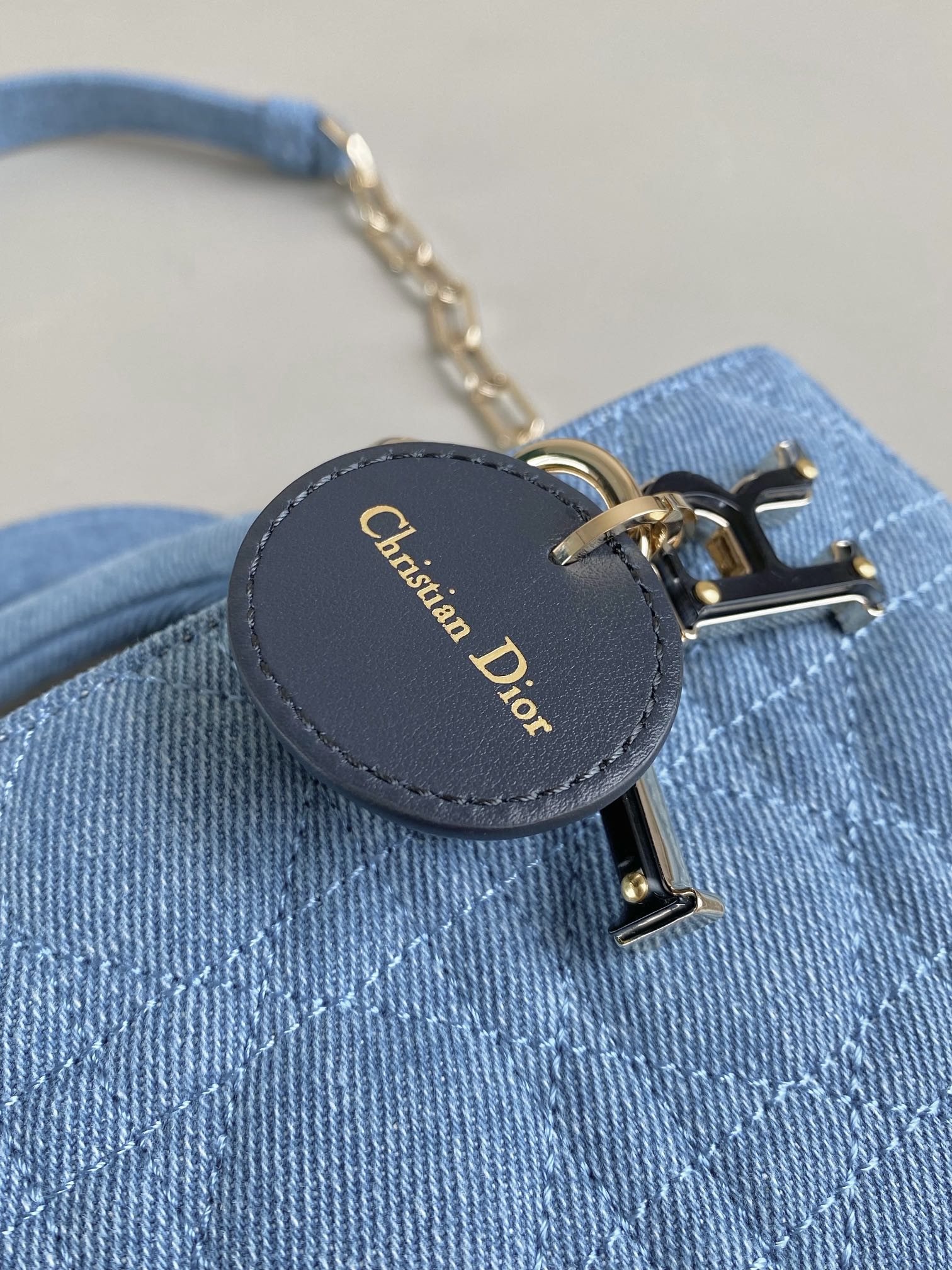 D-JOY BAG 22 IN LIGHT BLUE MACROCANNAGE DENIM