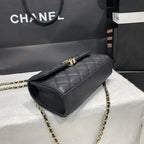 23P フラップバッグ 19cm ブラック キャビア ゴールド金具