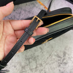 ルー カメラバッグ 23 ブラック スエード＆カーフスキントリム