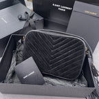 ルー カメラバッグ 23 ブラック スエード＆カーフスキントリム