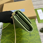 ブロンディ ショルダーバッグ 21 グリーン カーフスキン ゴールド金具