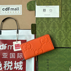 フルジップウォレット 19 オレンジエンボスカーフスキン