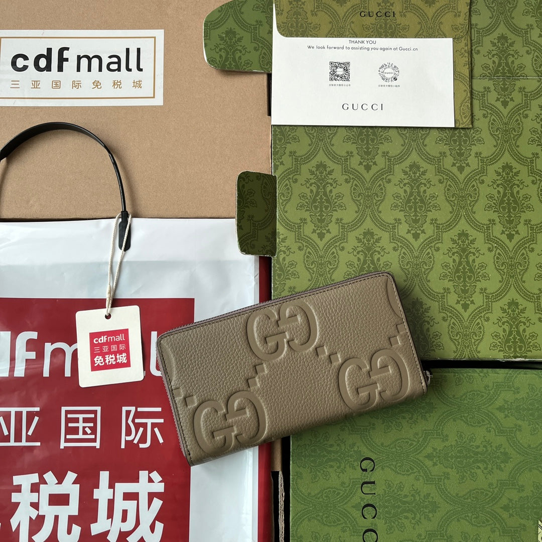 フルジップウォレット 19インチ モスグリーン エンボスカーフスキン