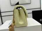 CC SMALL 20 FLAP BAG IN NEON YELLOW CALFSKIN GOLD HARDWARE