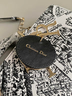 MEDIUM D-JOY 26 BAG IN BLACK WHITE CALFSKIN