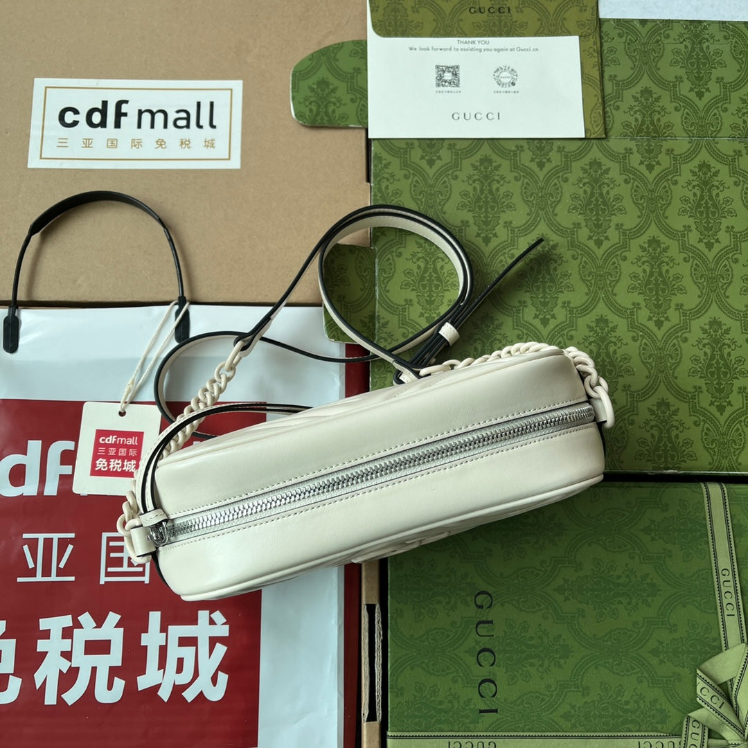 MARMONT SHOULDER BAG 24 IN WHITE CALFSKIN