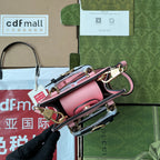 ダイアナ トートバッグ 19 ピンク ラムスキン バンブーハンドル