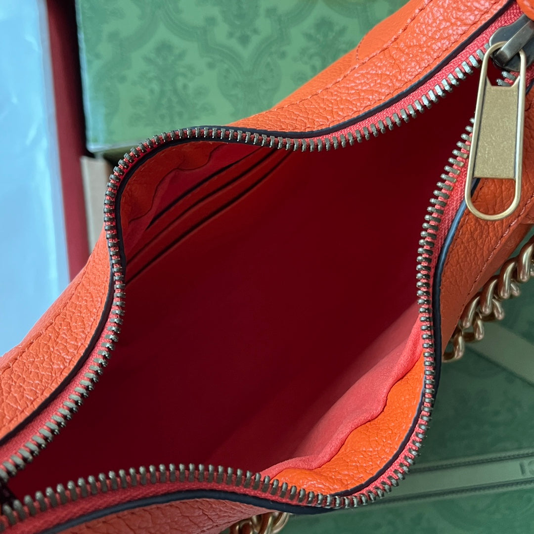 ショルダーバッグ 25 オレンジカーフスキン ゴールド金具