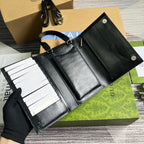 GGクラスプ クラッチ 20 ブラック キャンバス＆カーフスキン